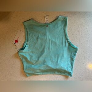 NWT - Teal - Yogalicious Sleeveless Tie Front Crop Tank size small